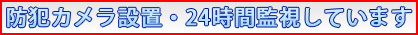 防犯カメラ設置・24時間監視しています